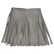 1 Yard 6 Inch Faux PU Leather Fringe Trim Tassel Fringe for Sewing, Gray