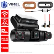 3 Triple Channel 128GB Dash Camera 24/7 WIFI Hardwired Kit Parking Night Vision
