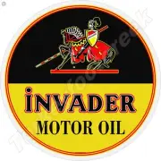 Invader Motor Oil 18" ROUND METAL SIGN