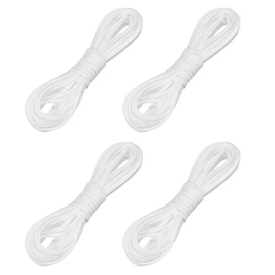 4 Pcs Faux Suede Leather Cord, 2.6mm x 5.5 Yards Flat String, White