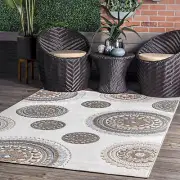 nuLOOM Andi Textured Geometric Indoor/Outdoor Area Rug in Beige
