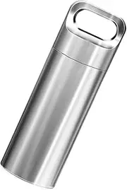 Beaupretty 1Pc Portable Mini Titanium Alloy Pill Case Compact Travel Pill Container for Emergency Use Lightweight Design for Pocket Purse