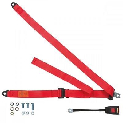 Front Static Seat Belt For Mazda Luce Berlina 1973-1981 Red
