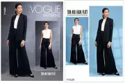 VOGUE SEWING PATTERN 1620 MISSES 14-22 UNLINED SHAWL COLLAR JACKET, TOP & PANTS