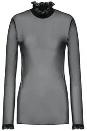 [PHILOSOPHY] BLACK TECHNO CHIFFON BLOUSE IT 40 WHITE