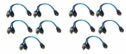 12" RCA Audio Jack Cable Y Splitter Adapter 2 Male to 1 Female Plug 10 Pcs