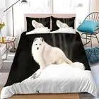Duvet Cover Sets Black Arctic Fox Duvet Cover King Size 3d Printed Washed