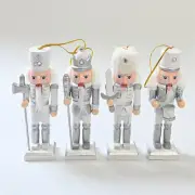 4Pcs Nutcracker Figurine Pendant Christmas Decorations for Party Favors Home