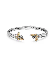 Samuel B. 18K & Silver 0.50 ct. tw. Peridot Butterfly Bangle Bracelet