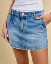 [DESU] DESU Women's Shelly Denim Skort in Blasted Mid Blue Size 10 10 Blasted Mid Blue