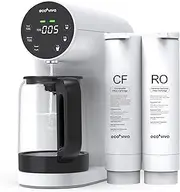 Ecoviva Countertop Reverse Osmosis Water Filtration System, Portable RO Water Filter Purifier with 4 Stage Filtration, 3:1 Pure to Drain, TDS Monitor, Flow, Plug and Use - White