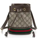 【GUCCI 古馳】550620 經典OPHIDIA系列迷你斜背水桶包(棕色)