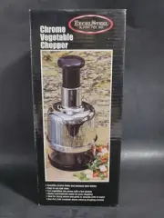 ExcelSteel Chrome Push Top Vegetable Chopper Food Processor - NEW Old Stock