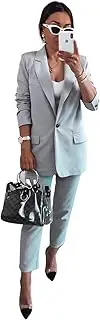 [Kromoc] Women's Two-Piece Suit One Button Peak Lapel Tuxedos Office Lady Daily Casual Wedding
