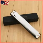 24 Hole Tremolo Harmonica C Key Octave-tuned Mouth Organ with Case