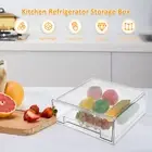 Refrigerator Drawers Plastic Stackable Fridge Organizer Bins Transparent .w