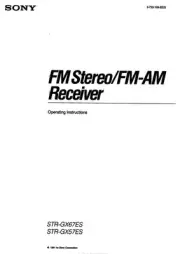 Sony STR-GX67ES Amplifier / Receiver Owners Instruction Manual