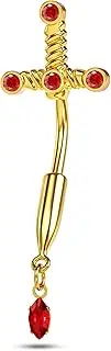 [CM Crareesi Mania] Dagger Belly Bar Gold Belly Button Bars for Women 316L Stainless Steel Belly Button Piercing 10mm Navel Piercing Jewellery