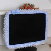 Lace Fabric Computer Frame Cover Monitor Screen Dust Cover with Elastic Pen Pock