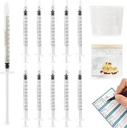 Kid2Kit 50 Sets 1mL Colostrum Syringes with Cap, Colostrum Collector Kit Include 50 1mL Plastic Syringe, 1 Measuring Cup, 5 Storage Bags, 50 Labels