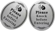 LIGHTAOTAO Please Knock Sign Aluminum Door Sign Stickers Door Knockers for Meeting