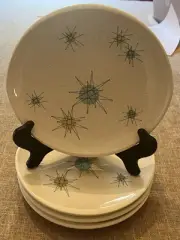 Set 4 Franciscan Atomic Starburst 8” Salad Plates, Gladding McBeam-Excellent #1
