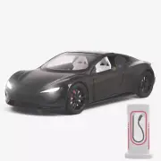 1/24 Roadster Toy Car Model Pull Back Vehicle Diecast Car for Boys (Black)
