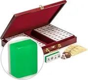 Chinese Mahjong Game Set with Case Tiles and Accessories The Standard Emerald Set