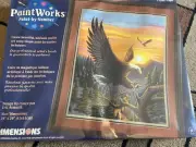NIB NEW DIMENSIONS PAINTWORKS PAINT BY NUMBER EAGLE KIT 91017 16x20 1998