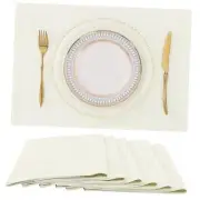 Cloth Placemats Set of 6 – Cotton Linen Blend Washable Farmhouse 6 PCs Cream