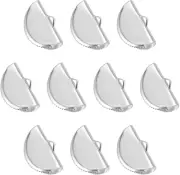 180Pcs Ribbon Crimp Clamp Ends, 15Mm Half round Bookmark Pinch Cord End Clasps f