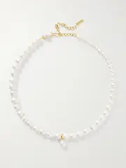 [Completedworks] Completedworks - Gold-plated, Pearl And Cubic Zirconia Necklace - White - One size One size White