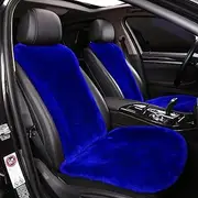 Dotesy 2 Packs Genuine Australia Sheepskin Auto Front Seat Cover Natural Wool Car Seat Cover Protector Pad Soft Warm Winter Universal for Women Office Chair Car Decor