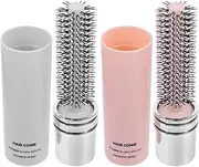 GLEAVI Mens Hairbrush 2pcs Roll Portable Curling Comb Retractable Hair Hairdressing Brush Compact Massage Comb Hair Blow Dryer Brush Detangling Hair Travel Roller Brush Abs Boutique