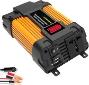 4000W/6000W Power Inverter Pure Sine Wave 12V DC to 220/110V AC Converter with Dual USB Charging Ports and AC Outlet for Car and Home Systems,220V-50Hz-300W
