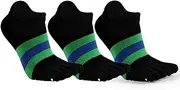 [pants & sox] Anti Slip 3 Pairs Yoga No show Toe Socks Black
