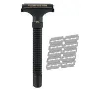 Adjustable Double Edge Safety Razor with 10pcs German Solingen Stainless Stee...