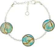 [Glass Of Venice] Murano Glass Royal Bracelet - Silver and Aqua
