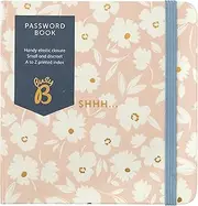Busy B Password Book – Pink Daisy Cover – All your Internet Passwords in One Place - Store a Maximum of 186 Internet Login Details - Compact & Discreet Design with A-to-Z Index & Elastic Closure Band