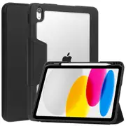 MCC Shockproof iPad Air 11" M3 2025 Tri-Fold Case Cover Apple Pencil Slot Kids [Black]