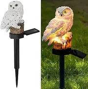 Owl Garden Stake Solar Lights Outdoor Decorative Resin Owl Solar LED Lights with Stake for Garden Lawn Pathway Yard Decorations