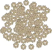 ａ aternee 100Pcs Spacer Beads, Flower Beads for Bracelet Necklace Earrings Jewelry Making Supplies, KC Gold
