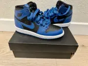 1 Y Preschool Air Jordan Retro 1 High OG (PS) Dark Marine Blue AQ2664-404