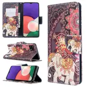 Samsung Galaxy A22 5G Wallet Case Flip Leather Card Slots Magnetic Stand Cover (Elephant)