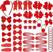 50 Pieces Hair Accessories Set Bows Headbands Clips Ponytail Holders for Girls Hair Clips for Toddlers Christmas Birthday Gift