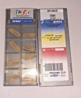ISCAR CARBIDE INSERTS QUANTITY 10 GIP 3.48-0.20 IC9054