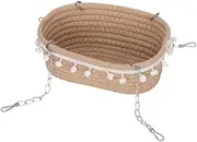 Sdlnklm Hammock for Small Animals, Rat Bed Basket, Chinchilla House for Ferret and Gerbil, Khaki