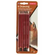 6pc Derwent Academy Soft Drawing Colouring Art Pencils Craft Sketching Pencil