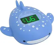 Dreambaby Whale Shark USB Rechargeable Baby Bath Thermometer - Instant Read, Digital Room and Baby Bathtub Thermometer - Fun Floating Bath Toy and Water Thermometer Baby - Newborn Must-Have
