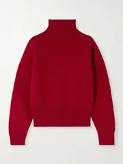 [Max Mara] Max Mara - Bessica Wool And Cashmere-blend Turtleneck Sweater - Red - large large Red